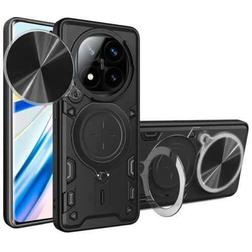 Θήκη Shockproof Ringstand Slide Camera Black Xiaomi Redmi Note 14 Pro+ 5G ΘΗΚΕΣ Orso Θήκη Shockproof Ringstand Slide Camera Black Xiaomi Redmi Note 14 Pro+ 5G