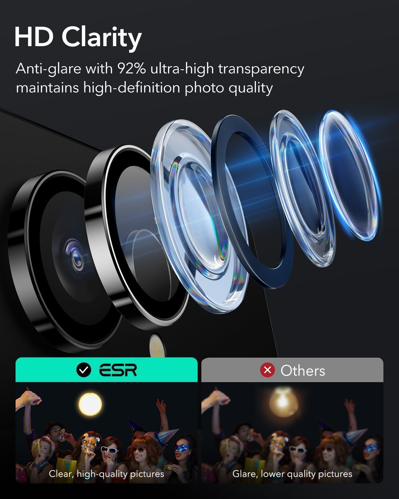 ESR Armorite Tempered Glass Camera Lens Black Samsung Galaxy S25 Ultra ΠΡΟΣΤΑΣΙΑ ΟΘΟΝΗΣ ESR ESR Armorite Tempered Glass Camera Lens Black Samsung Galaxy S25 Ultra - Image 3
