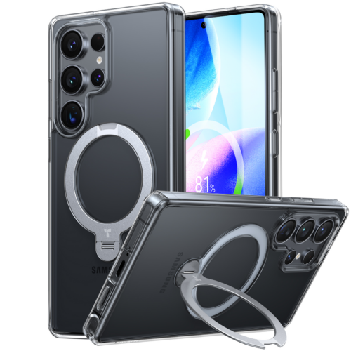 Θήκη Torras Ostand Spin MagSafe Kickstand Clear Samsung Galaxy S25 Ultra ΘΗΚΕΣ TORRAS Θήκη Torras Ostand Spin MagSafe Kickstand Clear Samsung Galaxy S25 Ultra