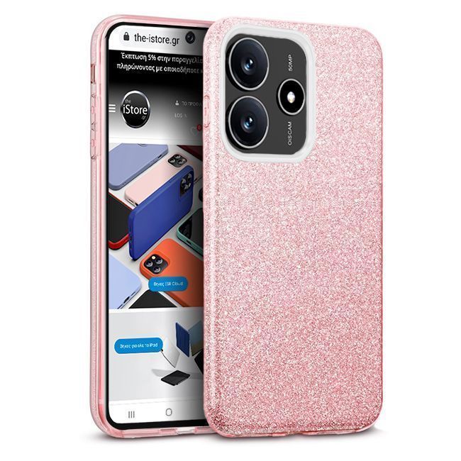 Θήκη Hybrid Strass Pink Poco M7 Pro 5G ΘΗΚΕΣ Orso Θήκη Hybrid Strass Pink Poco M7 Pro 5G