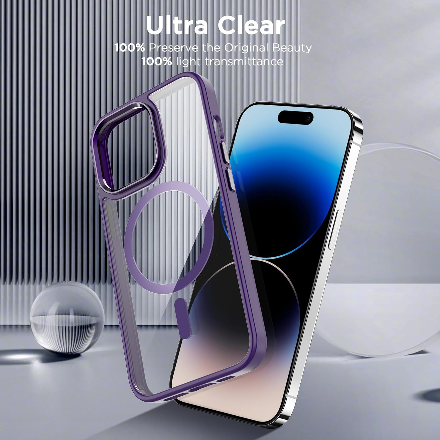 Θήκη iPhone 14 Pro Orso MagSafe Metal Tone Clear Purple STOCK OFFERS Orso Θήκη iPhone 14 Pro Orso MagSafe Metal Tone Clear Purple - Image 3