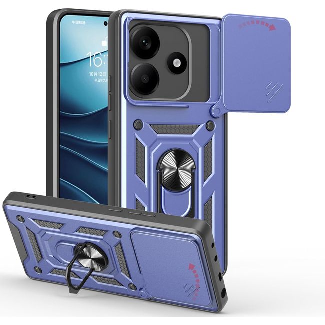 Θήκη Combo Kickstand Slide Camera Blue Poco M7 Pro 5G ΘΗΚΕΣ Orso Θήκη Combo Kickstand Slide Camera Blue Poco M7 Pro 5G