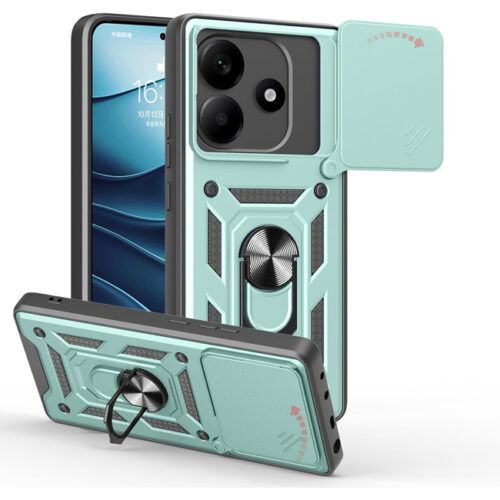Θήκη Combo Kickstand Slide Camera Green Poco M7 Pro 5G ΘΗΚΕΣ Orso Θήκη Combo Kickstand Slide Camera Green Poco M7 Pro 5G