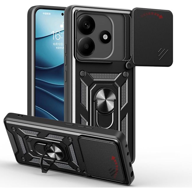 Θήκη Combo Kickstand Slide Camera Black Poco M7 Pro 5G ΘΗΚΕΣ Orso Θήκη Combo Kickstand Slide Camera Black Poco M7 Pro 5G