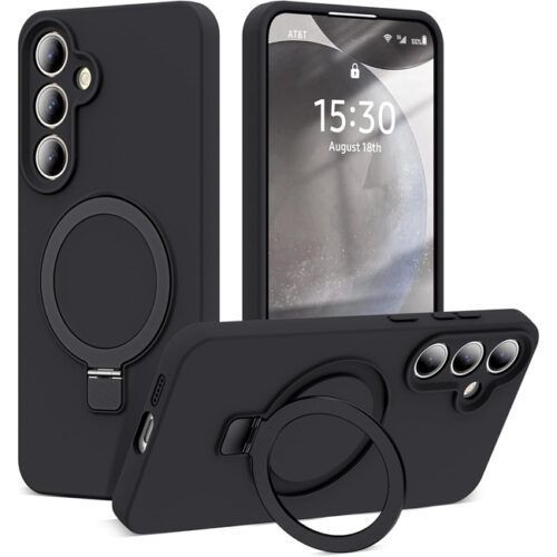 Θήκη Orso Ostand Liquid Silicone Magsafe Black Samsung Galaxy S24 Plus/S25 Plus