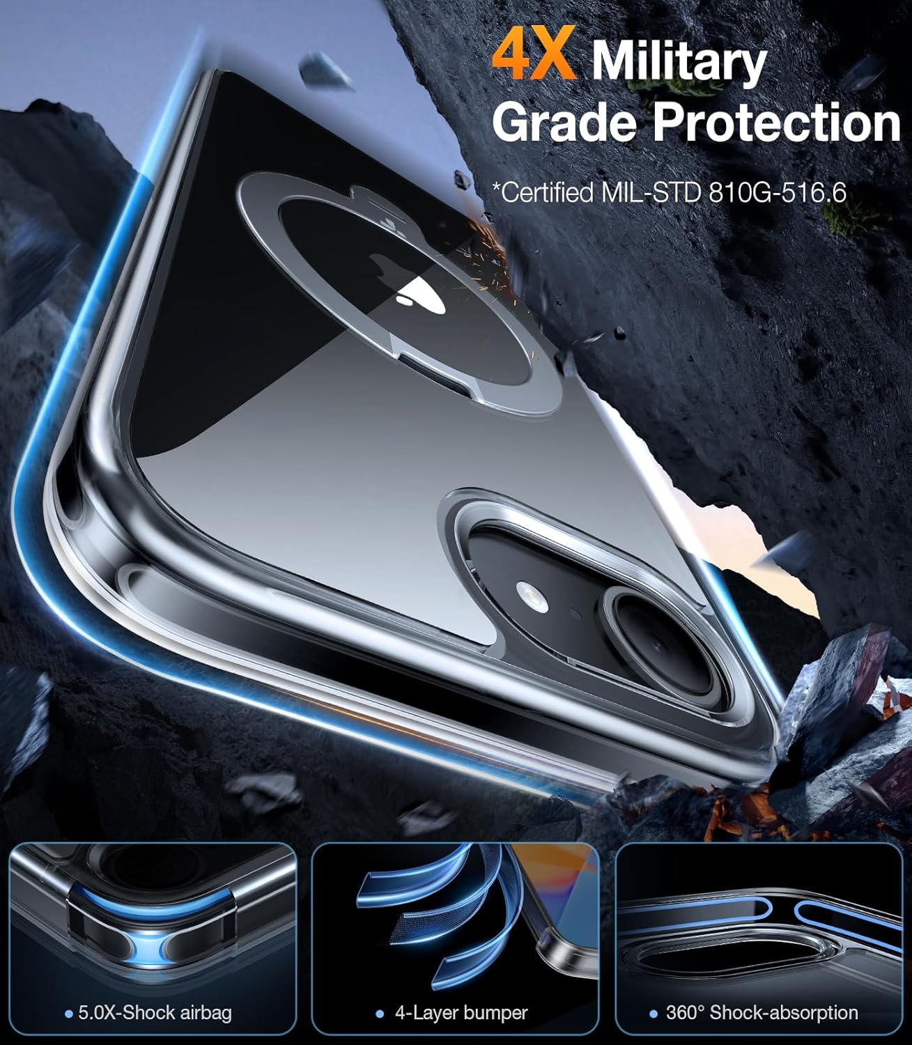 Θήκη Torras Ostand Spin MagSafe Kickstand Clear iPhone 16e/17e STOCK OFFERS TORRAS Θήκη Torras Ostand Spin MagSafe Kickstand Clear iPhone 16e/17e - Image 3