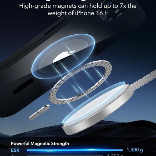 Alternative view of Θήκη ESR Classic Hybrid HaloLock MagSafe Clear Black iPhone 16e/17e