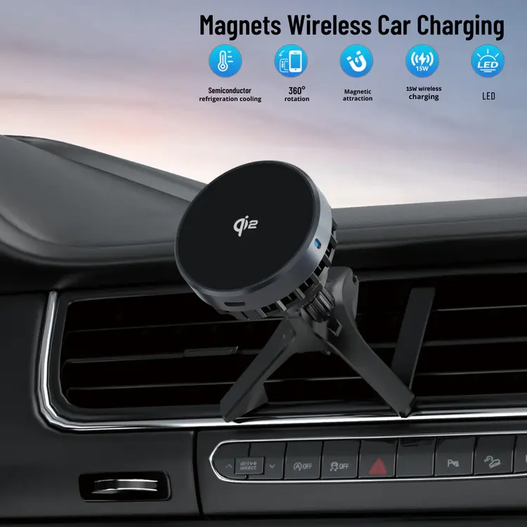 WiWU Qi2 MagSafe Air Vent Car Charger Black (CH-319) ΑΞΕΣΟΥΑΡ MAGSAFE WIWU WiWU Qi2 MagSafe Air Vent Car Charger Black (CH-319) - Image 3
