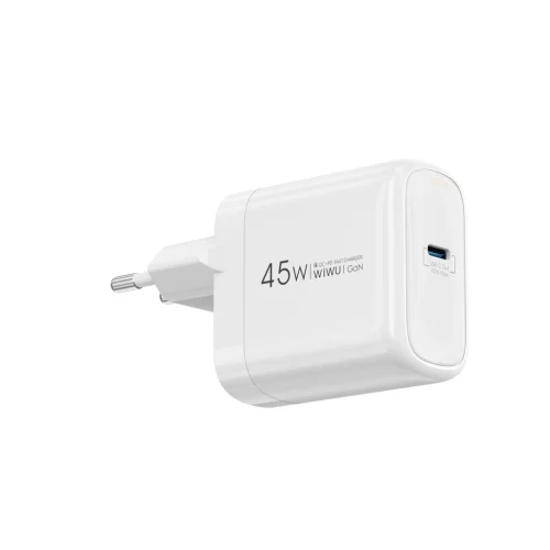 WiWU Wall GaN Fast Charger USB Type-C 45W White (U035) STOCK OFFERS WIWU WiWU Wall GaN Fast Charger USB Type-C 45W White (U035)
