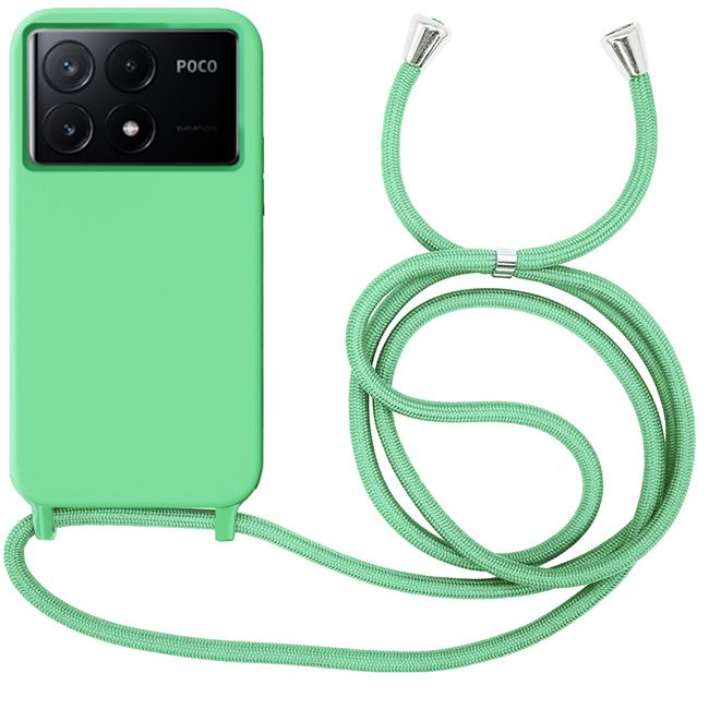 Θήκη Liquid Silicone Κορδόνι Spring Green Poco X6 Pro 5G ΘΗΚΕΣ Orso Θήκη Liquid Silicone Κορδόνι Spring Green Poco X6 Pro 5G