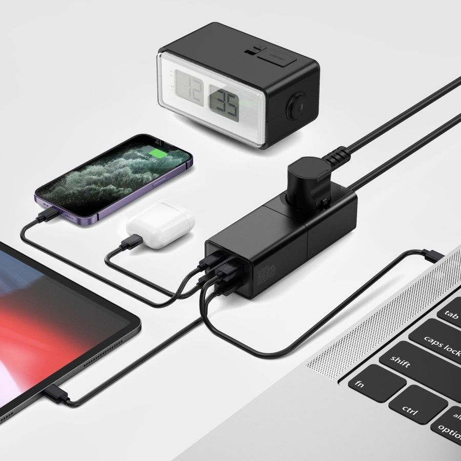 WiWU 100W GaN Power Charging Strip Station Black (S004) GADGETS WIWU WiWU 100W GaN Power Charging Strip Station Black (S004) - Image 4