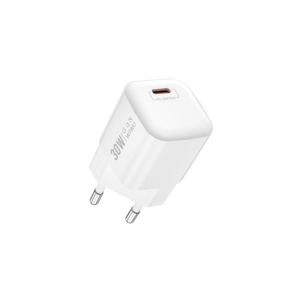 WiWU Nano GaN Fast Charger with USB-C Cable 30W White (U006) ANDROID WIWU WiWU Nano GaN Fast Charger with USB-C Cable 30W White (U006) - Image 4