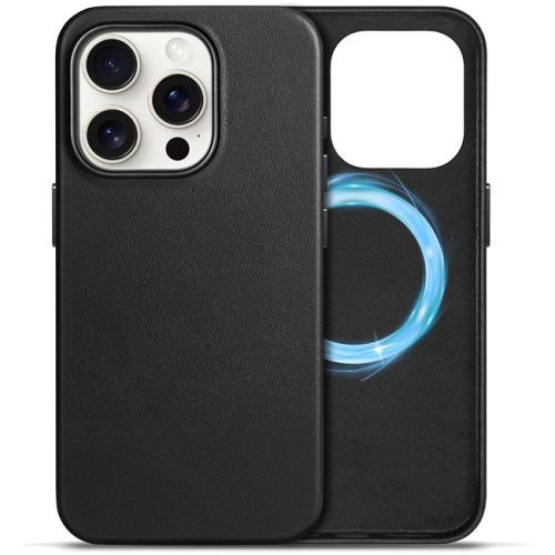 Θήκη Orso PU Leather MagSafe Black iPhone 15 Pro