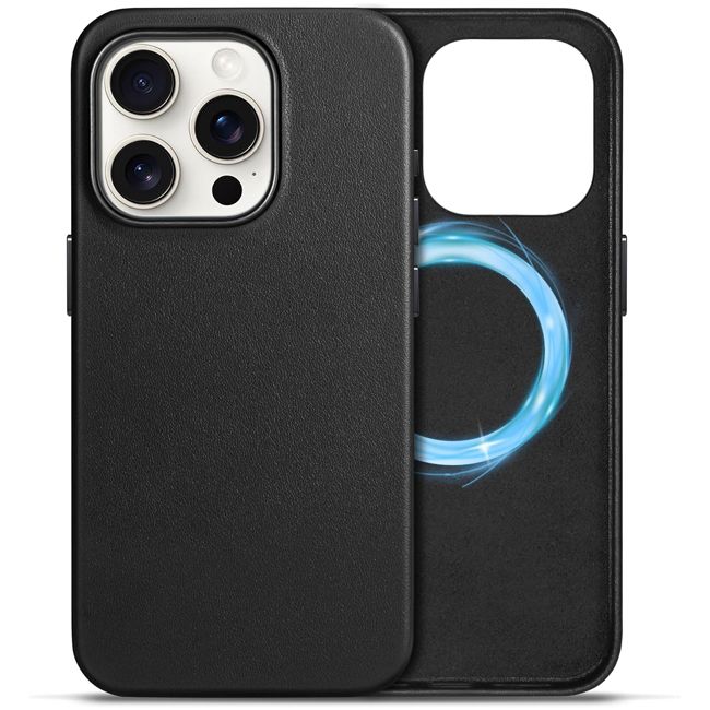 Θήκη Orso PU Leather MagSafe Black iPhone 15 Pro ΘΗΚΕΣ Orso Θήκη Orso PU Leather MagSafe Black iPhone 15 Pro