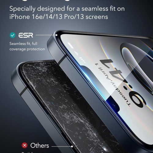 Alternative view of ESR Premium Quality Tempered Glass iPhone 16e/17e