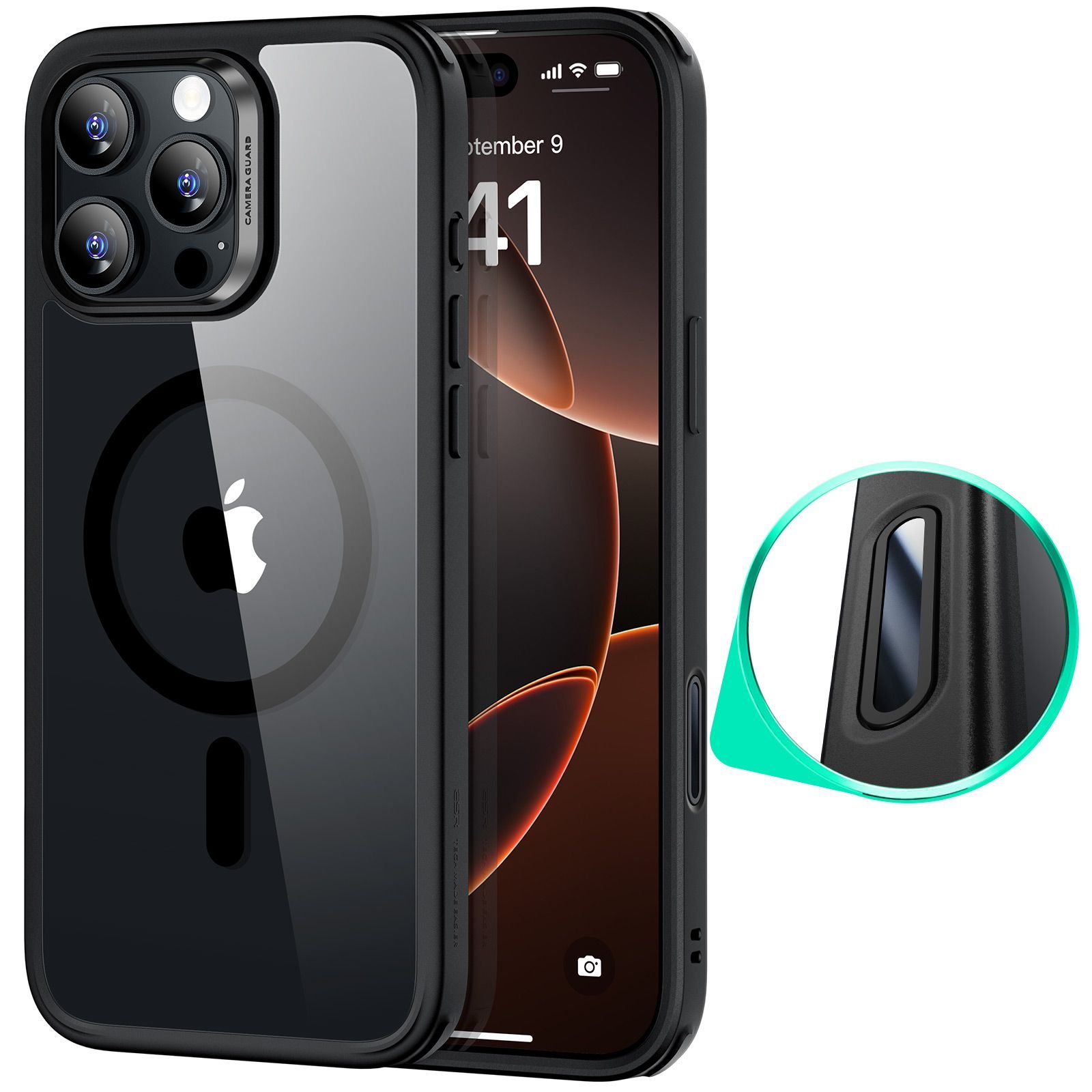 Θήκη ESR Classic Hybrid (Camera Control Button) MagSafe Clear Black iPhone 16 Pro Max ΘΗΚΕΣ ESR Θήκη ESR Classic Hybrid (Camera Control Button) MagSafe Clear Black iPhone 16 Pro Max