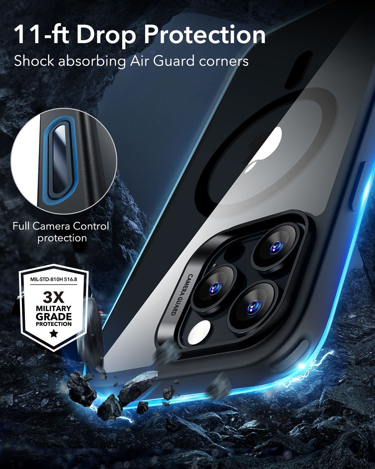 Θήκη ESR Classic Hybrid (Camera Control Button) MagSafe Clear Black iPhone 16 Pro Max ΘΗΚΕΣ ESR Θήκη ESR Classic Hybrid (Camera Control Button) MagSafe Clear Black iPhone 16 Pro Max - Image 9