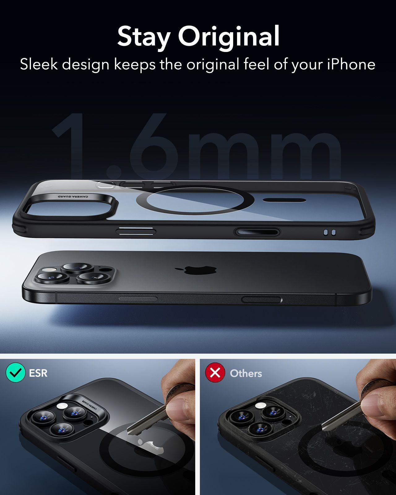 Θήκη ESR Classic Hybrid (Camera Control Button) MagSafe Clear Black iPhone 16 Pro Max ΘΗΚΕΣ ESR Θήκη ESR Classic Hybrid (Camera Control Button) MagSafe Clear Black iPhone 16 Pro Max - Image 7