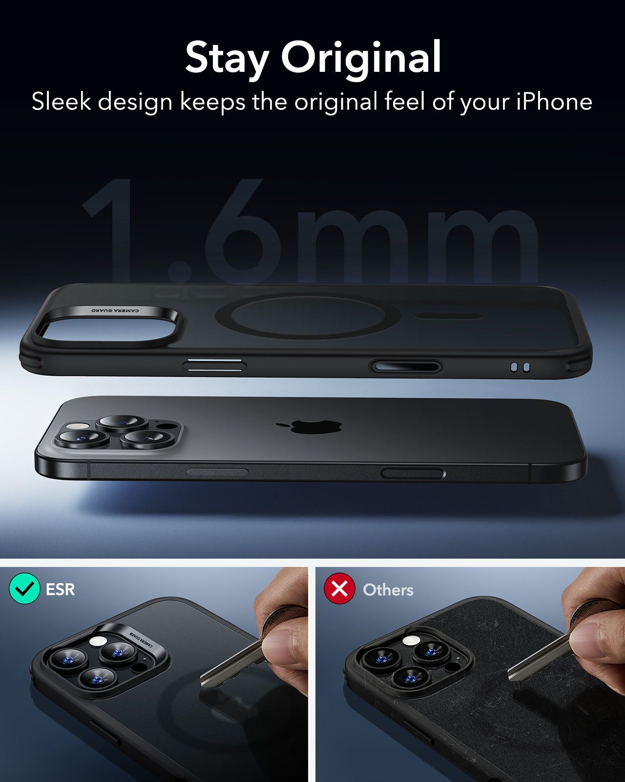 Θήκη ESR Classic Hybrid (Camera Control Button) MagSafe Frosted Black iPhone 16 Pro Max ΘΗΚΕΣ ESR Θήκη ESR Classic Hybrid (Camera Control Button) MagSafe Frosted Black iPhone 16 Pro Max - Image 2