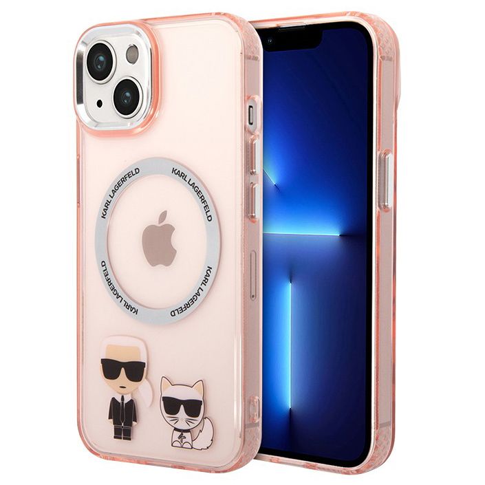 Θήκη Karl Lagerfeld Karl and Choupette MagSafe Clear Pink iPhone 13/14 ΘΗΚΕΣ KARL LAGERFELD Θήκη Karl Lagerfeld Karl and Choupette MagSafe Clear Pink iPhone 13/14