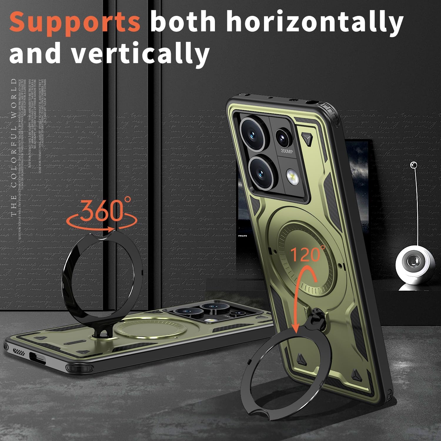 Θήκη Orso Buffer Ostand Armor Khaki Xiaomi Redmi Note 13 Pro 5G ΘΗΚΕΣ Orso Θήκη Orso Buffer Ostand Armor Khaki Xiaomi Redmi Note 13 Pro 5G - Image 2