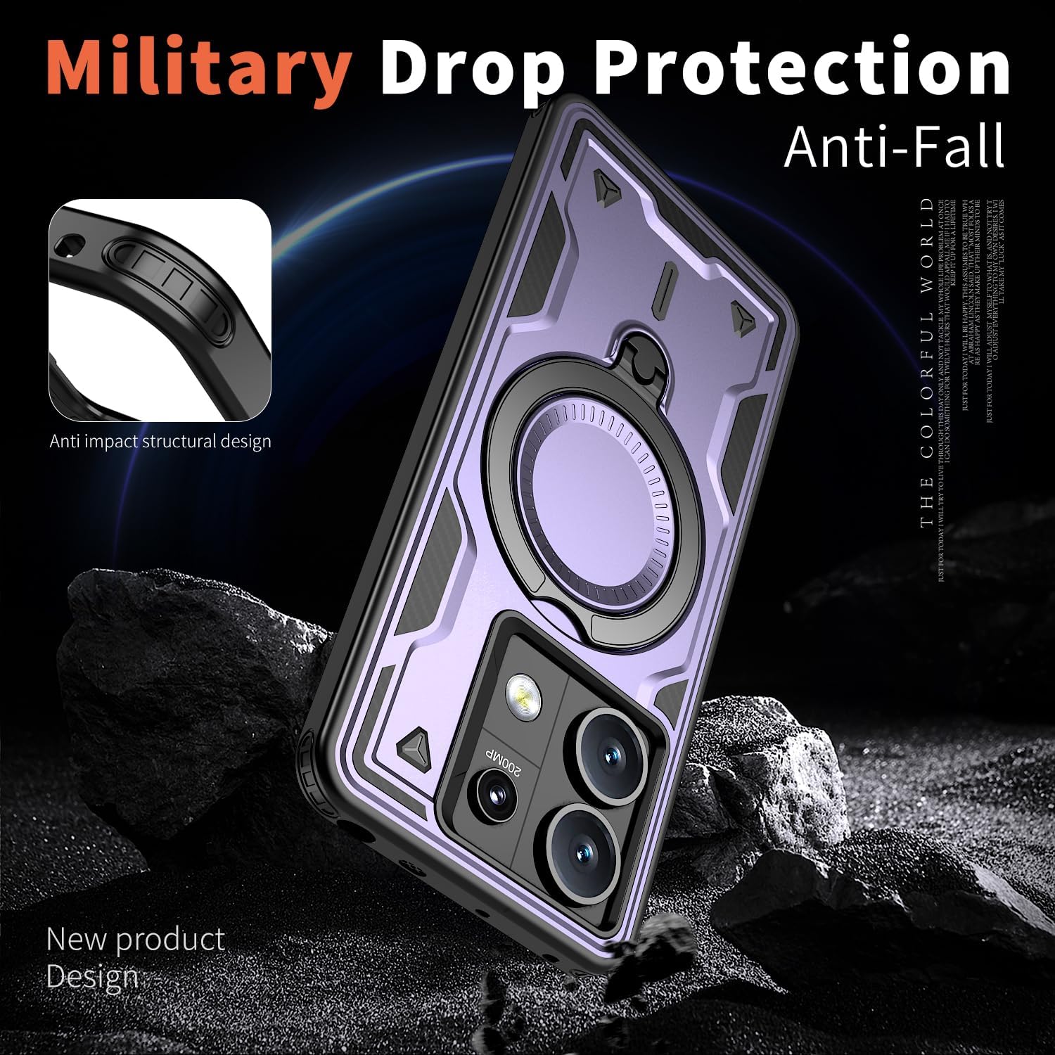 Θήκη Orso Buffer Ostand Armor Purple Xiaomi Redmi Note 13 Pro 5G ΘΗΚΕΣ Orso Θήκη Orso Buffer Ostand Armor Purple Xiaomi Redmi Note 13 Pro 5G - Image 3