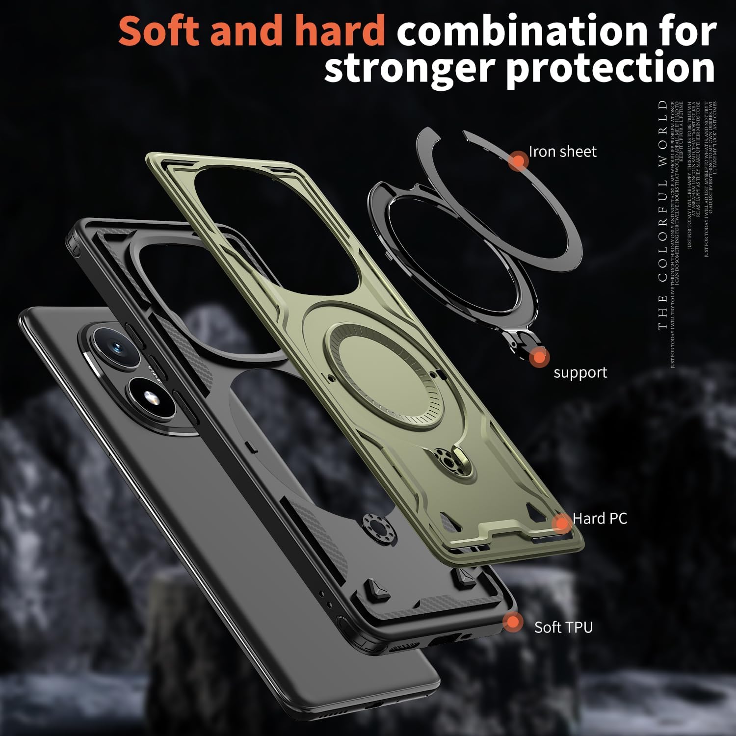 Θήκη Orso Buffer Ostand Armor Khaki Xiaomi Redmi Note 14 Pro+ 5G ΘΗΚΕΣ Orso Θήκη Orso Buffer Ostand Armor Khaki Xiaomi Redmi Note 14 Pro+ 5G - Image 4