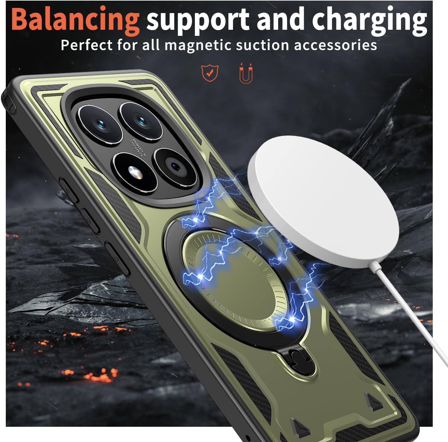 Θήκη Orso Buffer Ostand Armor Khaki Xiaomi Redmi Note 14 Pro+ 5G ΘΗΚΕΣ Orso Θήκη Orso Buffer Ostand Armor Khaki Xiaomi Redmi Note 14 Pro+ 5G - Image 3