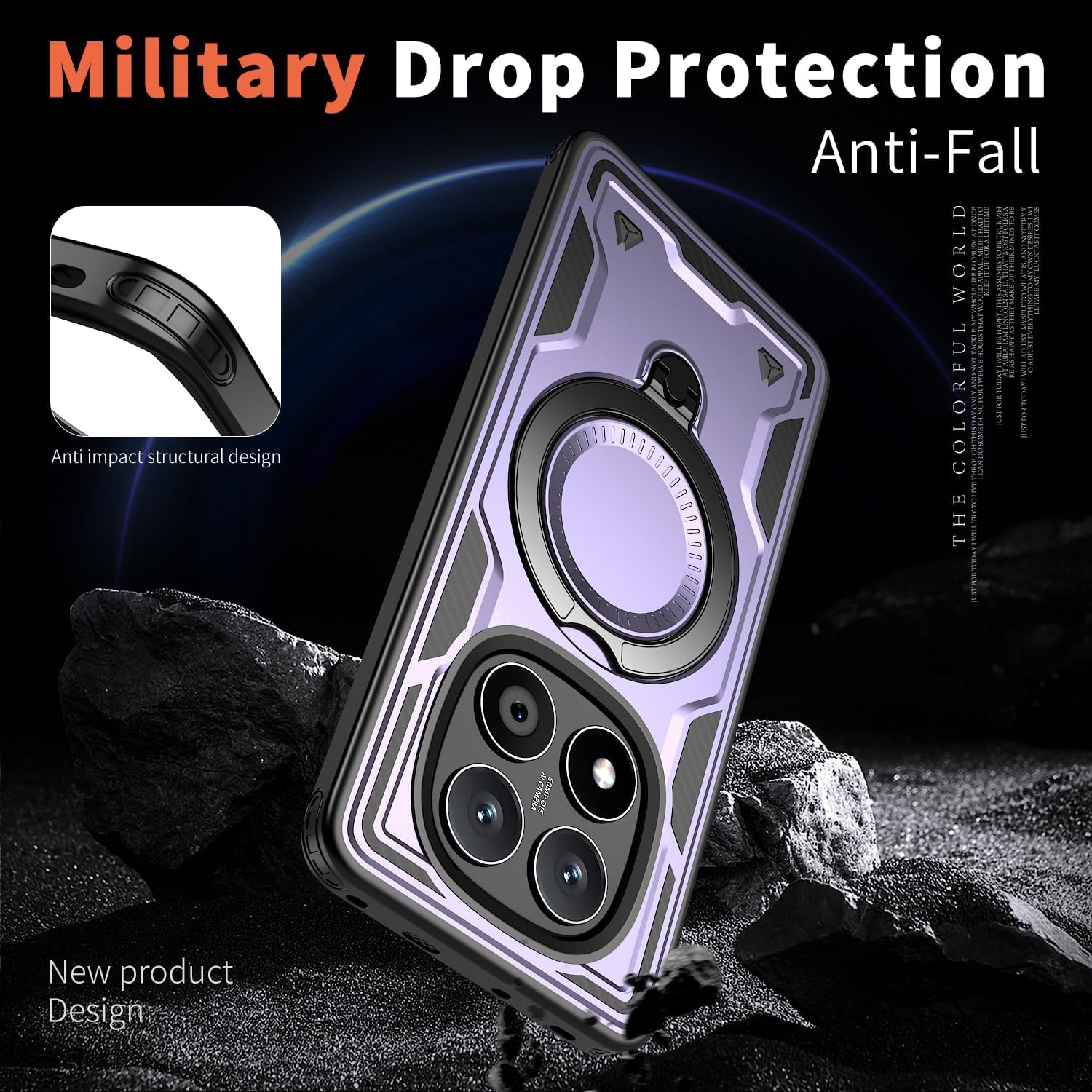 Θήκη Orso Buffer Ostand Armor Purple Xiaomi Redmi Note 14 Pro+ 5G ΘΗΚΕΣ Orso Θήκη Orso Buffer Ostand Armor Purple Xiaomi Redmi Note 14 Pro+ 5G - Image 4
