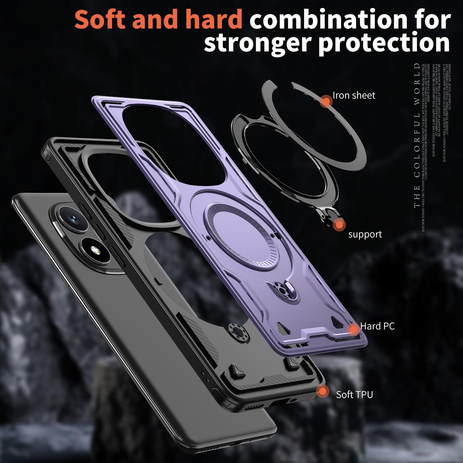 Θήκη Orso Buffer Ostand Armor Purple Xiaomi Redmi Note 14 Pro+ 5G ΘΗΚΕΣ Orso Θήκη Orso Buffer Ostand Armor Purple Xiaomi Redmi Note 14 Pro+ 5G - Image 3