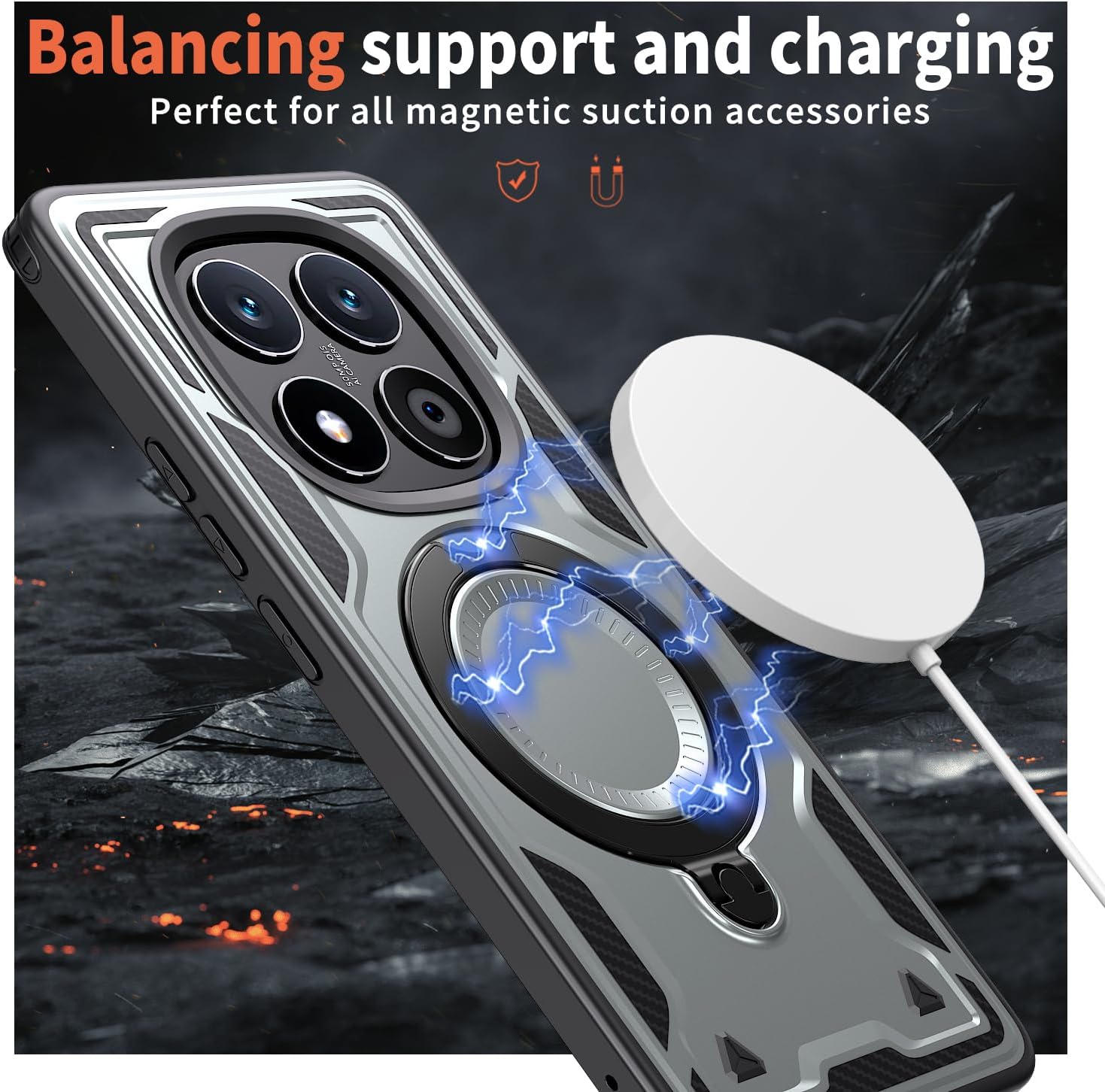 Θήκη Orso Buffer Ostand Armor Silver Xiaomi Redmi Note 14 Pro+ 5G ΘΗΚΕΣ Orso Θήκη Orso Buffer Ostand Armor Silver Xiaomi Redmi Note 14 Pro+ 5G - Image 5