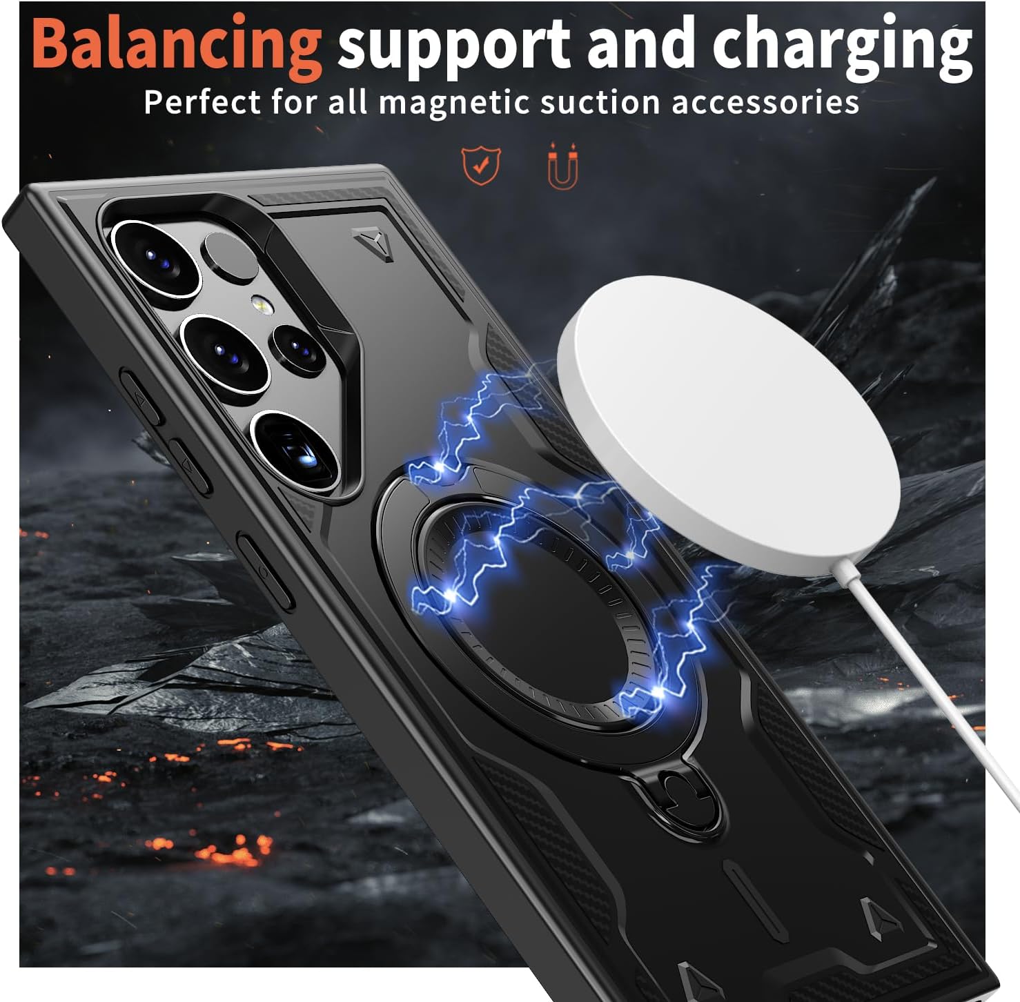 Θήκη Orso Buffer Ostand Armor Black Samsung Galaxy S25 Ultra ΘΗΚΕΣ Orso Θήκη Orso Buffer Ostand Armor Black Samsung Galaxy S25 Ultra - Image 2
