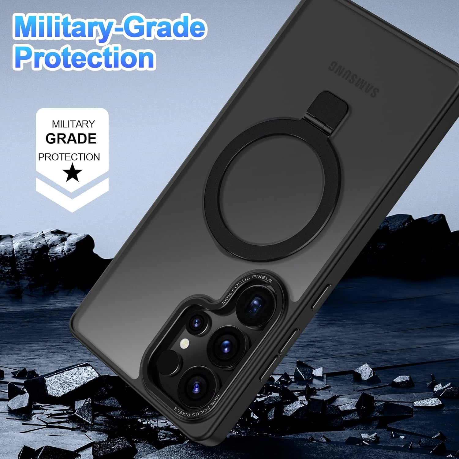 Θήκη Orso Ostand Hybrid Focus Frosted Black Samsung Galaxy S25 Ultra ΘΗΚΕΣ Orso Θήκη Orso Ostand Hybrid Focus Frosted Black Samsung Galaxy S25 Ultra - Image 2