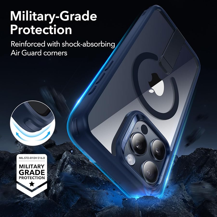 Θήκη ESR Boost Flickstand HaloLock MagSafe Clear Blue iPhone 15 Pro Max ΘΗΚΕΣ ESR Θήκη ESR Boost Flickstand HaloLock MagSafe Clear Blue iPhone 15 Pro Max - Image 4