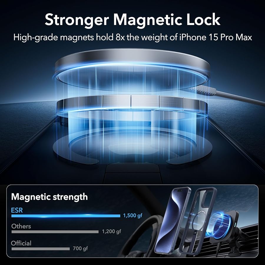 Θήκη ESR Boost Flickstand HaloLock MagSafe Clear Blue iPhone 15 Pro Max ΘΗΚΕΣ ESR Θήκη ESR Boost Flickstand HaloLock MagSafe Clear Blue iPhone 15 Pro Max - Image 3