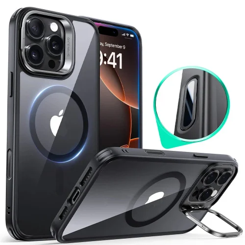 Θήκη ESR Classic Hybrid with Stash Stand (Camera Control Button) HaloLock MagSafe Clear Black iPhone 16 Pro Max ΘΗΚΕΣ ESR Θήκη ESR Classic Hybrid with Stash Stand (Camera Control Button) HaloLock MagSafe Clear Black iPhone 16 Pro Max