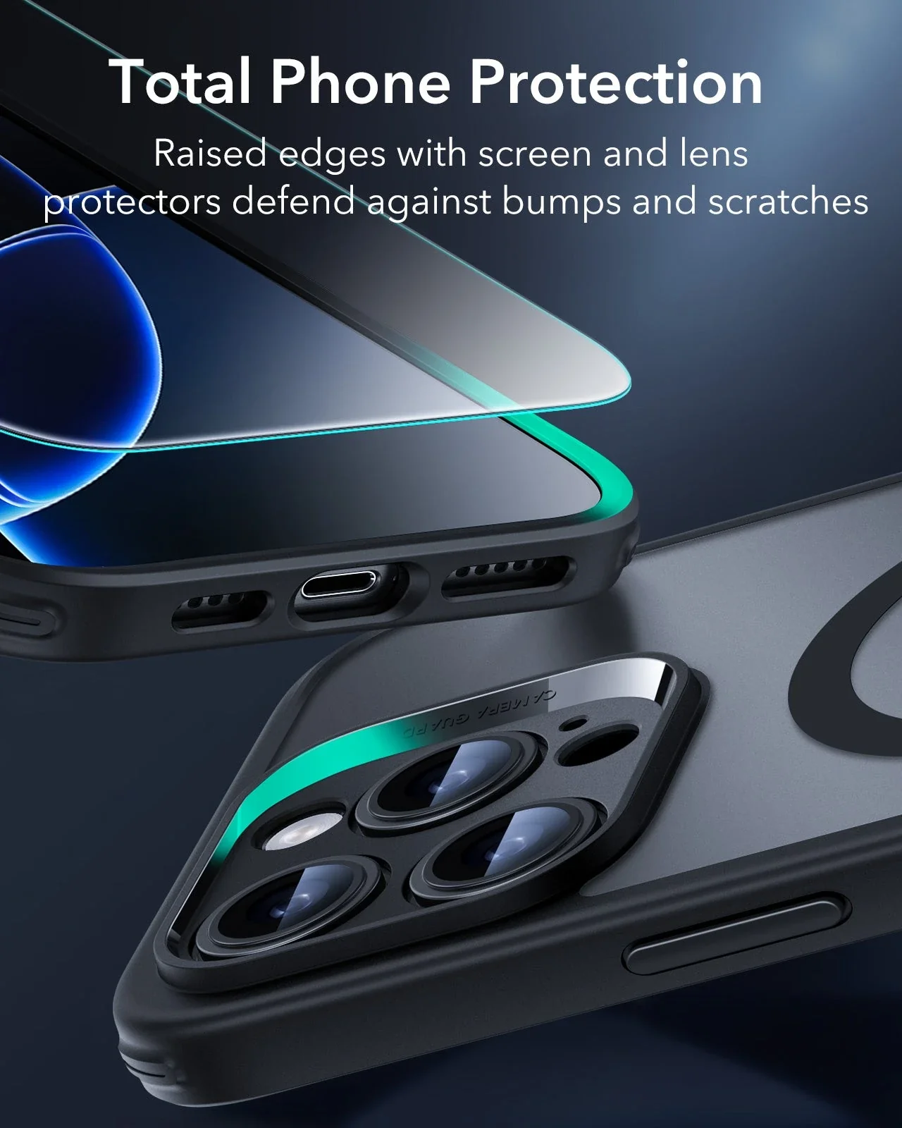(2+1 Pack) Full Protection Pro Set ESR Classic HaloLock MagSafe Frosted Black iPhone 16 Pro Max ΘΗΚΕΣ ESR (2+1 Pack) Full Protection Pro Set ESR Classic HaloLock MagSafe Frosted Black iPhone 16 Pro Max - Image 7
