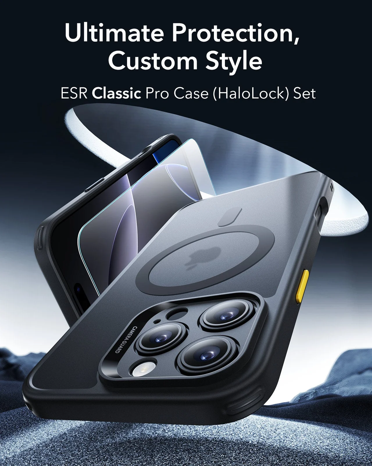(2+1 Pack) Full Protection Pro Set ESR Classic HaloLock MagSafe Frosted Black iPhone 16 Pro Max ΘΗΚΕΣ ESR (2+1 Pack) Full Protection Pro Set ESR Classic HaloLock MagSafe Frosted Black iPhone 16 Pro Max - Image 4