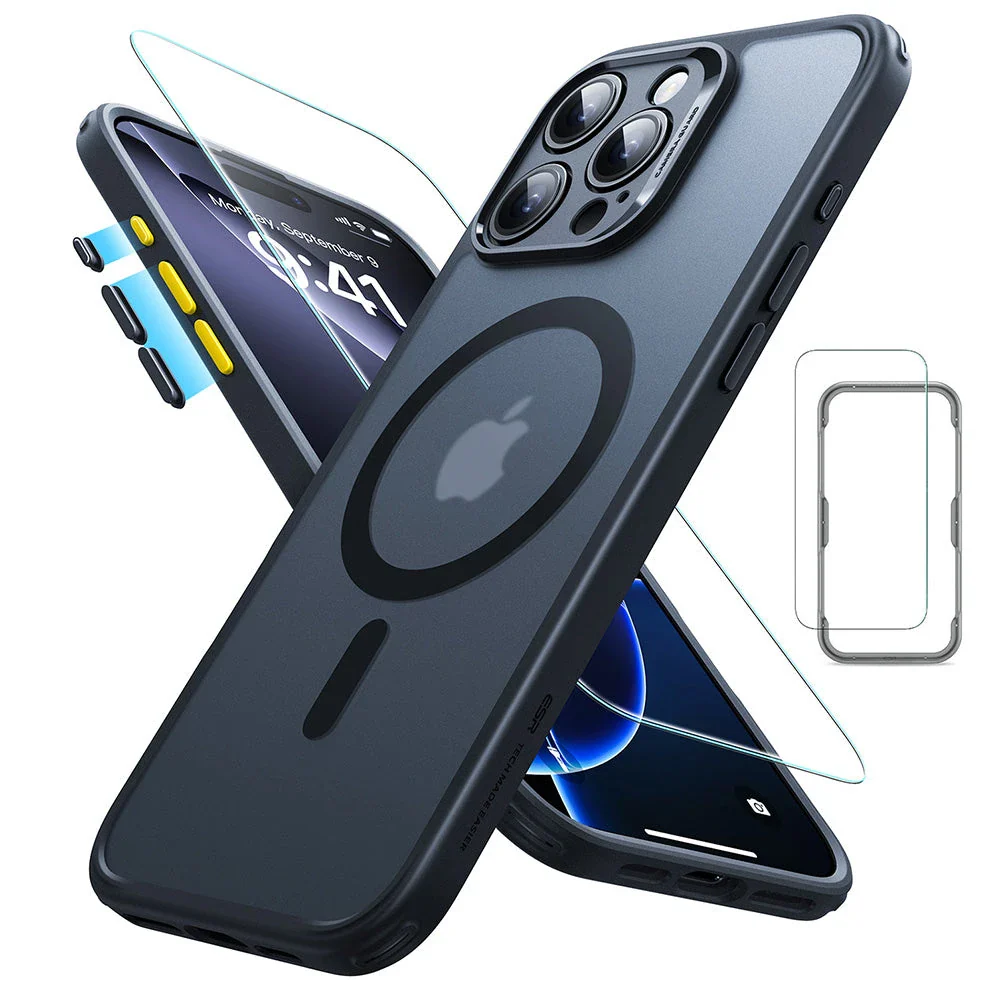 (2+1 Pack) Full Protection Pro Set ESR Classic HaloLock MagSafe Frosted Black iPhone 16 Pro ΘΗΚΕΣ ESR (2+1 Pack) Full Protection Pro Set ESR Classic HaloLock MagSafe Frosted Black iPhone 16 Pro