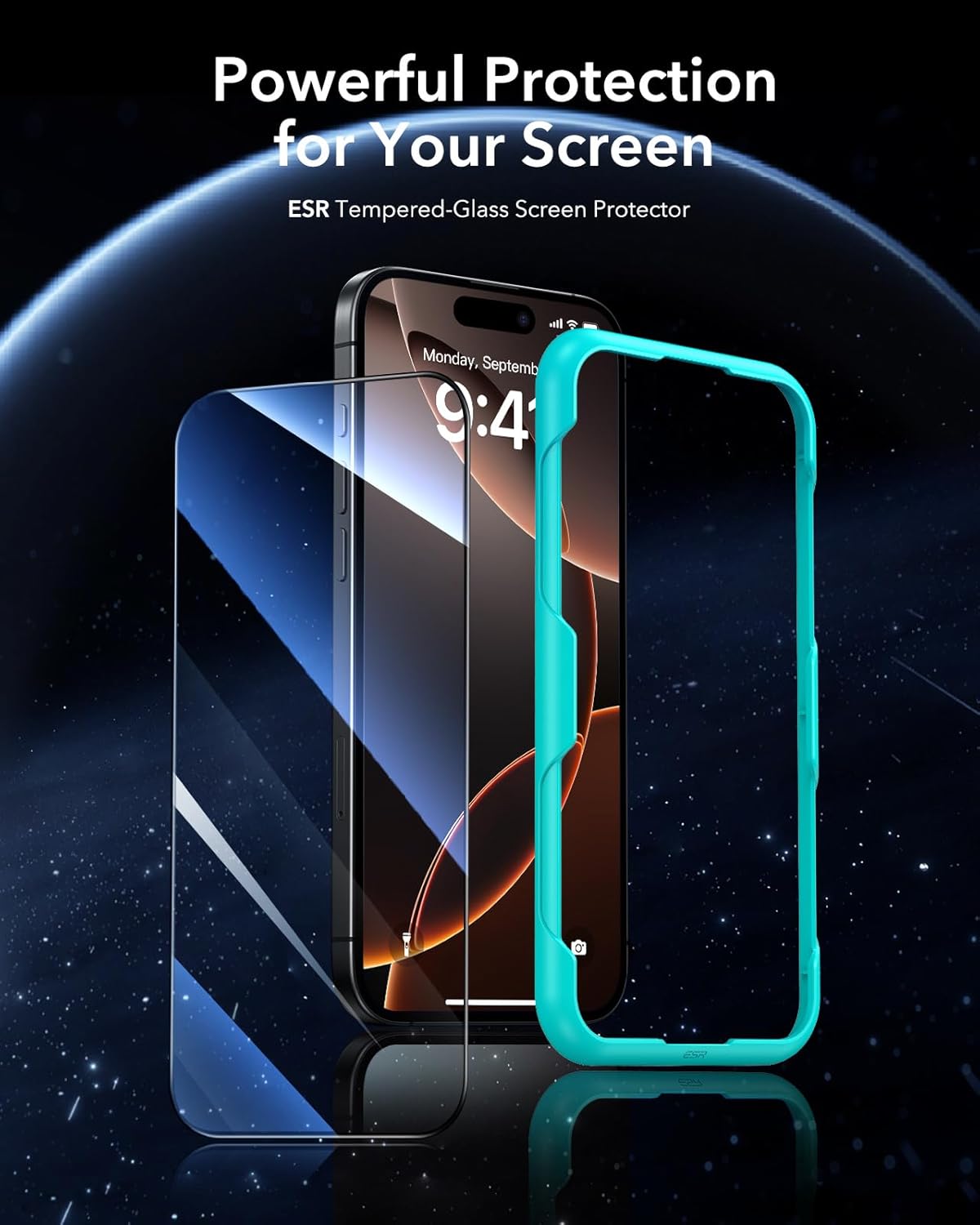 ESR Premium Quality Tempered Glass Full Cover iPhone 16 Pro (2-Pack With Easy Installation Frame) ΠΡΟΣΤΑΣΙΑ ΟΘΟΝΗΣ ESR ESR Premium Quality Tempered Glass Full Cover iPhone 16 Pro (2-Pack With Easy Installation Frame) - Image 3