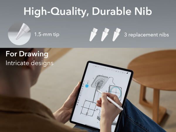 ESR iPad Digital Pencil Pro with Magnetic Charging Dark Silver GADGETS ESR ESR iPad Digital Pencil Pro with Magnetic Charging Dark Silver - Image 3