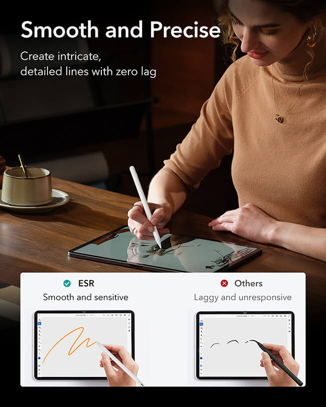 ESR iPad Digital Pencil Pro with Magnetic Charging Dark Silver GADGETS ESR ESR iPad Digital Pencil Pro with Magnetic Charging Dark Silver - Image 8