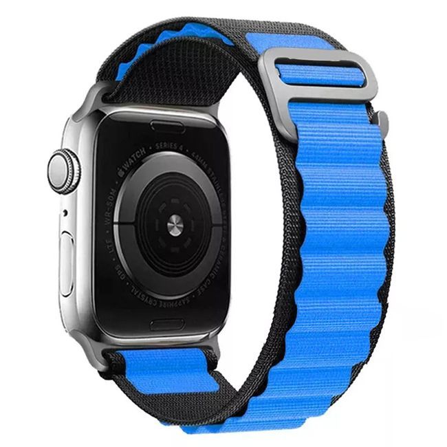 Λουράκι Orso Alpine Nylon Loop Band Black Alaskan Blue Apple Watch 44/45/46/49mm APPLE WATCH Orso Λουράκι Orso Alpine Nylon Loop Band Black Alaskan Blue Apple Watch 44/45/46/49mm