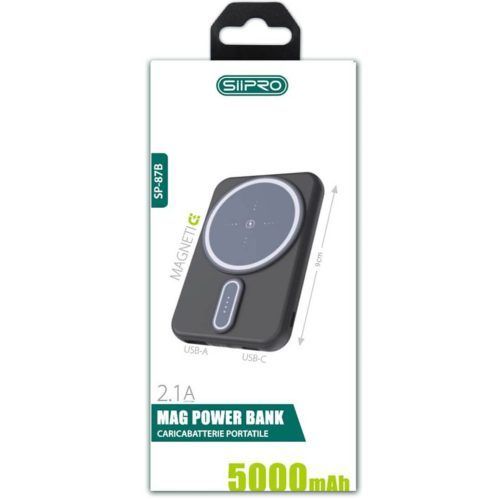 Alternative view of Siipro Magnetic MagSafe PowerBank 5000mAh Black (SP-87B)