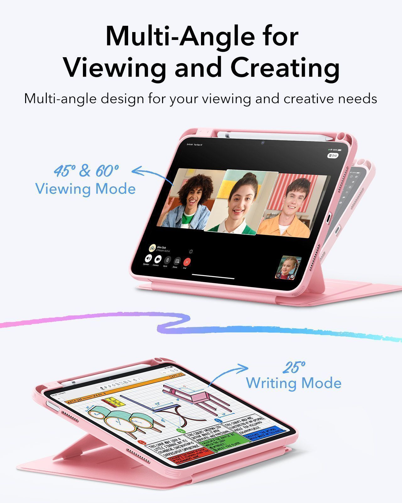 Θήκη ESR Flip Magnetic with Pencil Holder Pink iPad 10th/11th ΘΗΚΕΣ ESR Θήκη ESR Flip Magnetic with Pencil Holder Pink iPad 10th/11th - Image 5