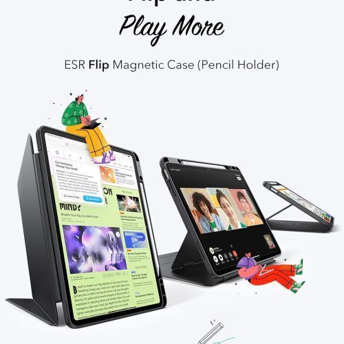 Alternative view of Θήκη ESR Flip Magnetic with Pencil Holder Black iPad Air 13