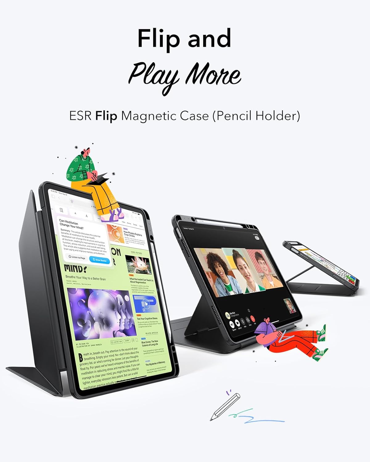 Θήκη ESR Flip Magnetic with Pencil Holder Black iPad Pro 13 ΘΗΚΕΣ ESR Θήκη ESR Flip Magnetic with Pencil Holder Black iPad Pro 13 - Image 3