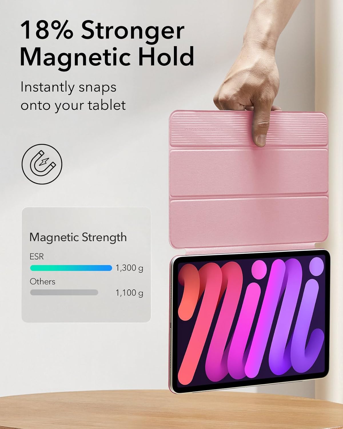 Θήκη ESR Rebound Magnetic with Clasp Pink iPad mini 6/7 ΘΗΚΕΣ ESR Θήκη ESR Rebound Magnetic with Clasp Pink iPad mini 6/7 - Image 2