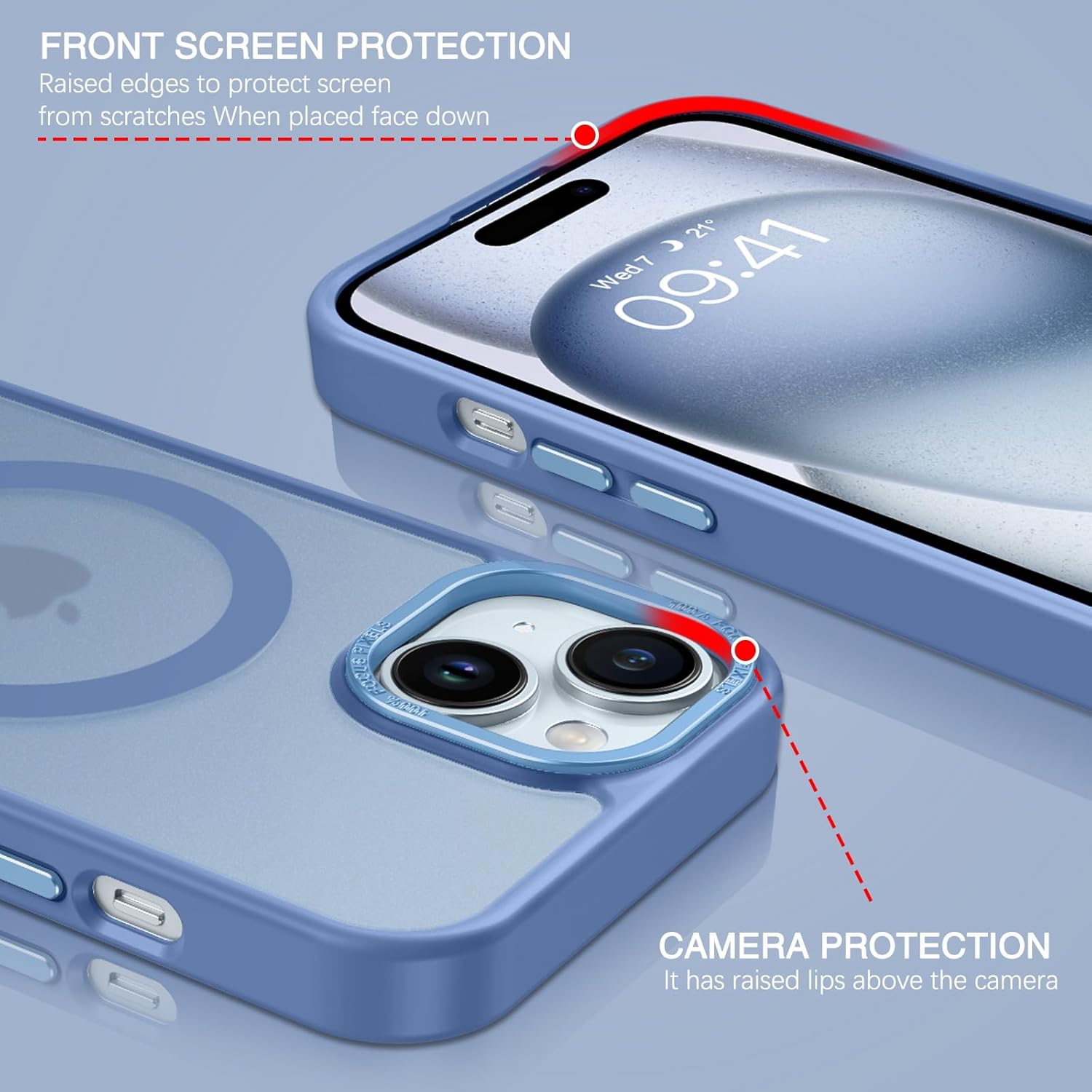 Θήκη Orso MagCase Focus Frosted Ultramarine Blue iPhone 15 ΘΗΚΕΣ Orso Θήκη Orso MagCase Focus Frosted Ultramarine Blue iPhone 15 - Image 2