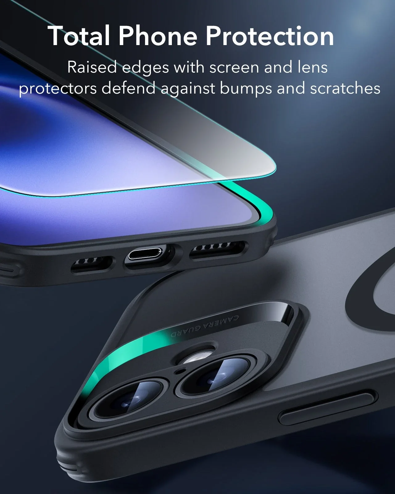 (2+1 Pack) Full Protection Pro Set ESR Classic HaloLock MagSafe Frosted Black iPhone 16 ΘΗΚΕΣ ESR (2+1 Pack) Full Protection Pro Set ESR Classic HaloLock MagSafe Frosted Black iPhone 16 - Image 5